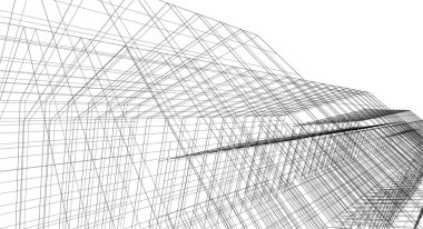 Mimari sanat konseptinde soyut çizgiler, minimum geometrik şekiller. 