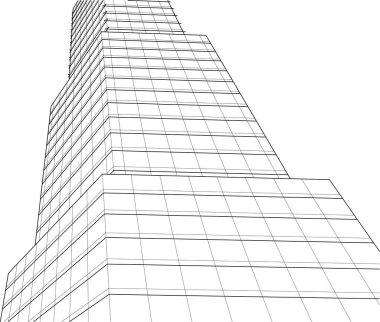 Mimari sanat konseptinde soyut çizgiler, minimum geometrik şekiller. 