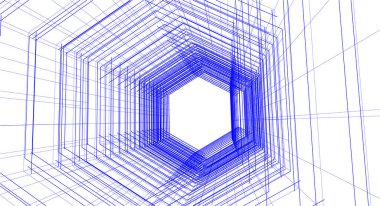 Mimari sanat konseptinde soyut çizgiler, minimum geometrik şekiller. 