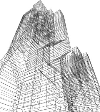 Mimari sanat konseptinde soyut çizgiler, minimum geometrik şekiller. 