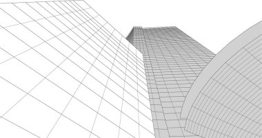 Mimari sanat konseptinde soyut çizgiler, minimum geometrik şekiller. 