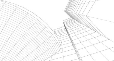 Mimari sanat konseptinde soyut çizgiler, minimum geometrik şekiller. 