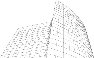 Mimari sanat konseptinde soyut çizgiler, minimum geometrik şekiller. 