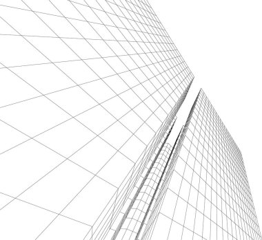 Mimari sanat konseptinde soyut çizgiler, minimum geometrik şekiller. 