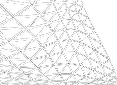 Mimari sanat konseptinde soyut çizgiler, minimum geometrik şekiller. 