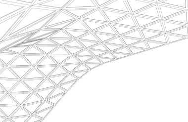 Mimari sanat konseptinde soyut çizgiler, minimum geometrik şekiller. 