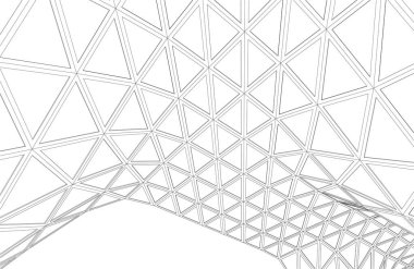 Mimari sanat konseptinde soyut çizgiler, minimum geometrik şekiller. 