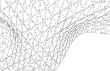 Mimari sanat konseptinde soyut çizgiler, minimum geometrik şekiller. 