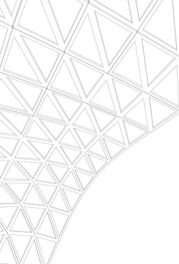 Mimari sanat konseptinde soyut çizgiler, minimum geometrik şekiller. 