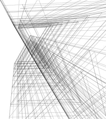 Mimari sanat konseptinde soyut çizgiler, minimum geometrik şekiller. 