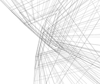 Mimari sanat konseptinde soyut çizgiler, minimum geometrik şekiller. 