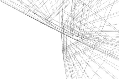 Mimari sanat konseptinde soyut çizgiler, minimum geometrik şekiller. 