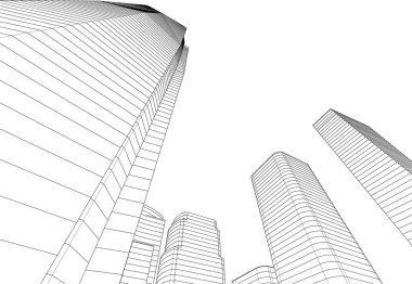 Mimari sanat konseptinde soyut çizgiler, minimum geometrik şekiller. 