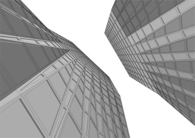 Mimari sanat konseptinde soyut çizgiler, minimum geometrik şekiller. 