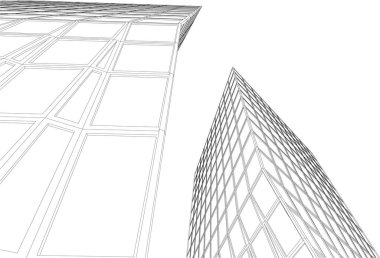 Mimari sanat konseptinde soyut çizgiler, minimum geometrik şekiller. 