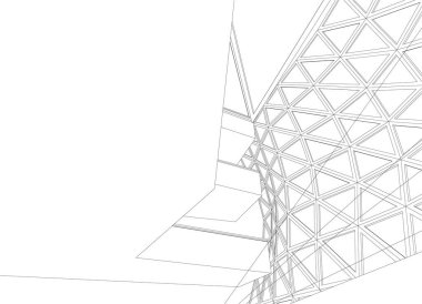 Mimari sanat konseptinde soyut çizgiler, minimum geometrik şekiller. 