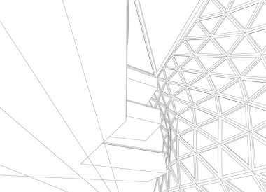 Mimari sanat konseptinde soyut çizgiler, minimum geometrik şekiller. 