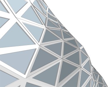 Mimari sanat konseptinde soyut çizgiler, minimum geometrik şekiller. 