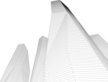 Mimari sanat konseptinde soyut çizgiler, minimum geometrik şekiller. 