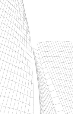 Mimari sanat konseptinde soyut çizgiler, minimum geometrik şekiller. 