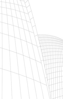 Mimari sanat konseptinde soyut çizgiler, minimum geometrik şekiller. 