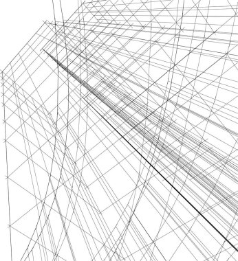 Mimari sanat konseptinde soyut çizgiler, minimum geometrik şekiller. 