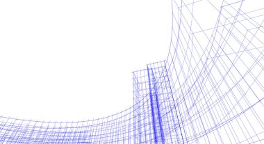Mimari sanat konseptinde soyut çizgiler, minimum geometrik şekiller. 