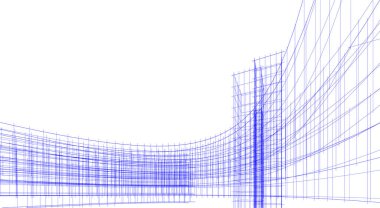 Mimari sanat konseptinde soyut çizgiler, minimum geometrik şekiller. 