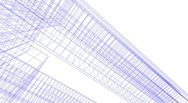 Mimari sanat konseptinde soyut çizgiler, minimum geometrik şekiller. 