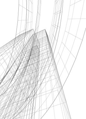 Mimari sanat konseptinde soyut çizgiler, minimum geometrik şekiller. 