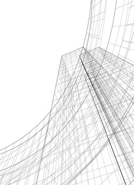 Mimari sanat konseptinde soyut çizgiler, minimum geometrik şekiller. 