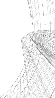 Mimari sanat konseptinde soyut çizgiler, minimum geometrik şekiller. 