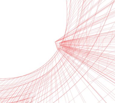 Mimari sanat konseptinde soyut çizgiler, minimum geometrik şekiller. 