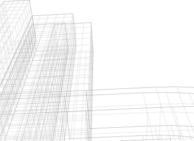 Mimari sanat konseptinde soyut çizgiler, minimum geometrik şekiller. 