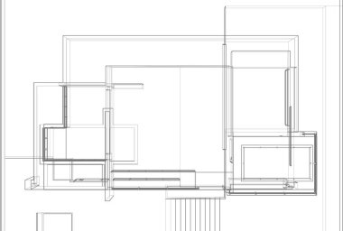 Mimari sanat konseptinde soyut çizgiler, minimum geometrik şekiller. 