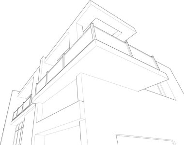 Mimari sanat konseptinde soyut çizgiler, minimum geometrik şekiller. 