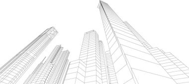 Mimari sanat konseptinde soyut çizgiler, minimum geometrik şekiller. 