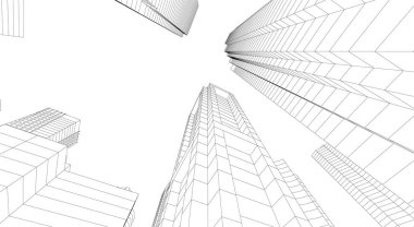 Mimari sanat konseptinde soyut çizgiler, minimum geometrik şekiller. 