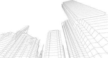 Mimari sanat konseptinde soyut çizgiler, minimum geometrik şekiller. 