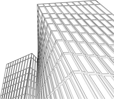 Mimari sanat konseptinde soyut çizgiler, minimum geometrik şekiller. 