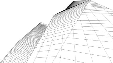 Mimari sanat konseptinde soyut çizgiler, minimum geometrik şekiller. 