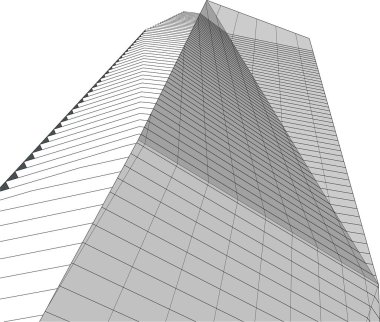 Mimari sanat konseptinde soyut çizgiler, minimum geometrik şekiller. 