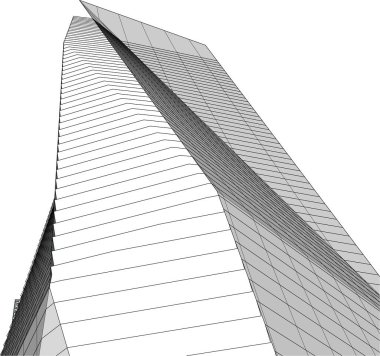 Mimari sanat konseptinde soyut çizgiler, minimum geometrik şekiller. 