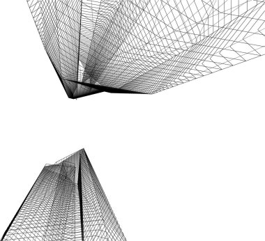 Mimari sanat konseptinde soyut çizgiler, minimum geometrik şekiller. 