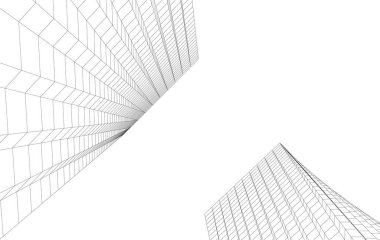 Mimari sanat konseptinde soyut çizgiler, minimum geometrik şekiller. 