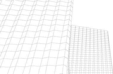 Mimari sanat konseptinde soyut çizgiler, minimum geometrik şekiller. 