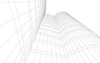 Mimari sanat konseptinde soyut çizgiler, minimum geometrik şekiller. 