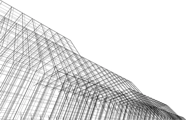 Linhas Abstratas Desenho Conceito Arte Arquitetônica Formas Geométricas Mínimas —  Vetores de Stock