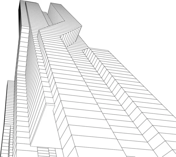 Mimari Sanat Konseptinde Soyut Çizgiler Minimum Geometrik Şekiller — Stok Vektör