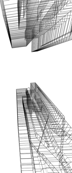 Abstrakta Teckningslinjer Arkitektonisk Konst Koncept Minimala Geometriska Former — Stock vektor